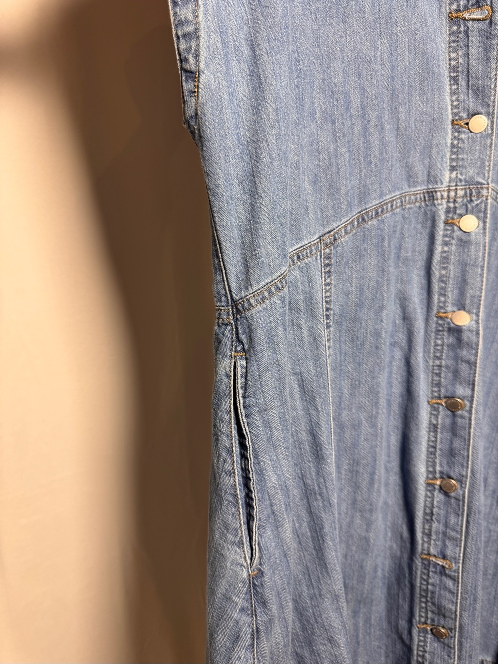Universal Thread Full Button Denim Dress Cap Sleeve Womens XL NWT - Picture 2 of 7